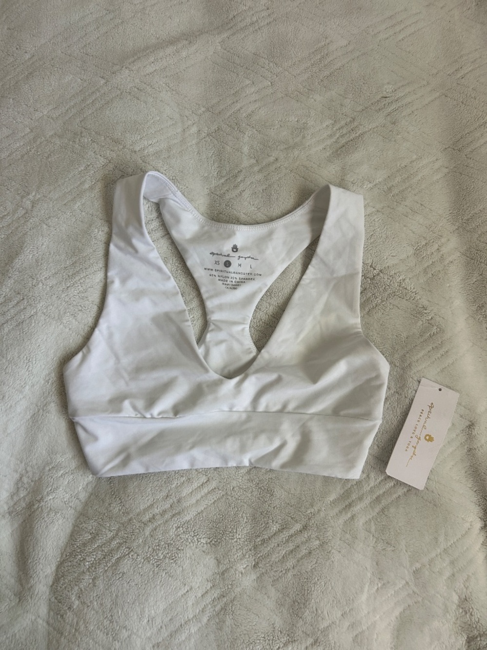 NWT Spiritual Gangster. White Plunge bra in Small